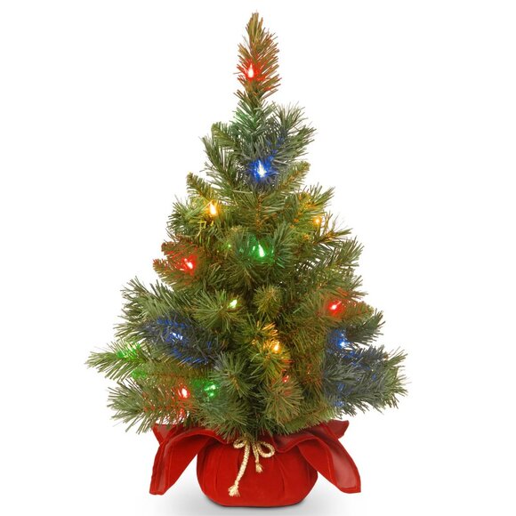 NWT National Tree Company 24" Prelit Christmas Tree 35 Color LED Lights Battery - Picture 3 of 5